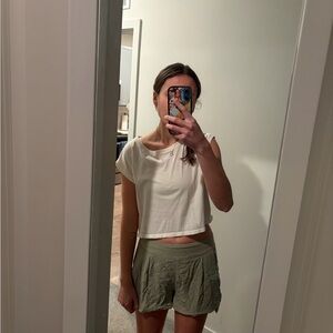 Free People Green Flowy Shorts